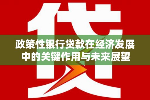 静乐政策性银行贷款在经济发展中的关键作用与未来展望