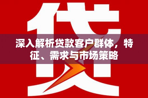 静乐深入解析贷款客户群体，特征、需求与市场策略