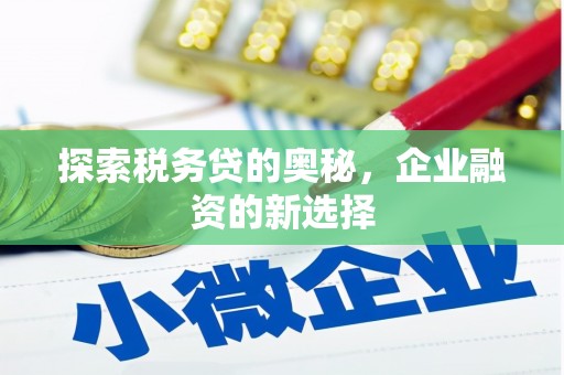 静乐探索税务贷的奥秘，企业融资的新选择