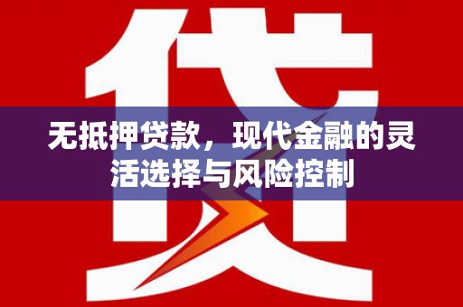 静乐无抵押贷款，现代金融的灵活选择与风险控制