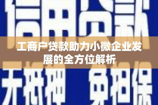 静乐工商户贷款助力小微企业发展的全方位解析