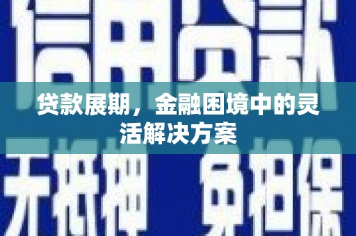 静乐贷款展期，金融困境中的灵活解决方案
