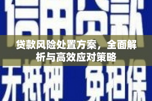 静乐贷款风险处置方案，全面解析与高效应对策略