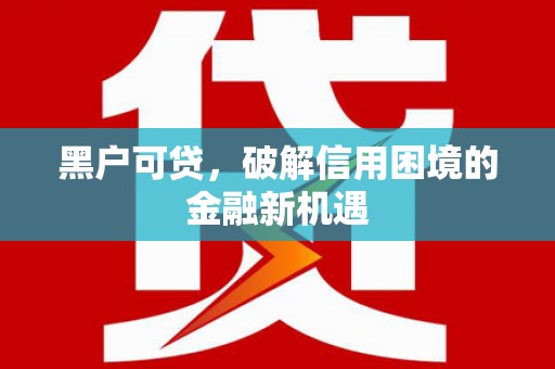 静乐黑户可贷，破解信用困境的金融新机遇